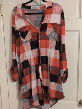 White Mark Red Black Buffalo Plaid Button-Down Shirt